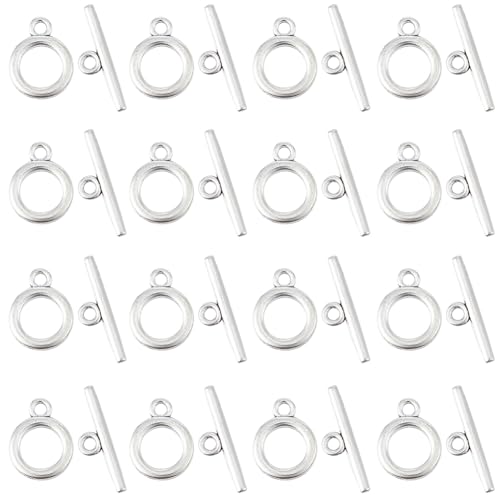 SUNNYCLUE 1 Box 100 Sets Knebelverschlüsse Silberne Verschlussverschlüsse Knebelarmbandverschlüsse Runder Knebelverschluss Tbar Verschlussverschlüsse Verschluss Endverschlüsse Für Die Schmuckherstellu von SUNNYCLUE