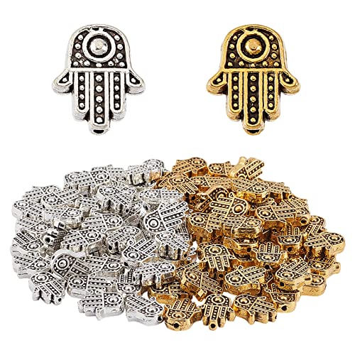 SUNNYCLUE 1 Box 100 Stück 2 Farben Hamsa Handperlen Legierung Hand von Fatima Miriam Lose Abstandsperlen Charms Chakra Tibetischer Stil Für Schmuckherstellung Armbänder Halsketten Bastelbedarf SUNNYCLUE 1 Box 100 Stück 2 Farben Hamsa Handperlen Legierung Hand von Fatima Miriam Lose Abstandsperlen Charms Chakra Tibetischer Stil Für Schmuckherstellung Armbänder Halsketten Bastelbedarf von SUNNYCLUE