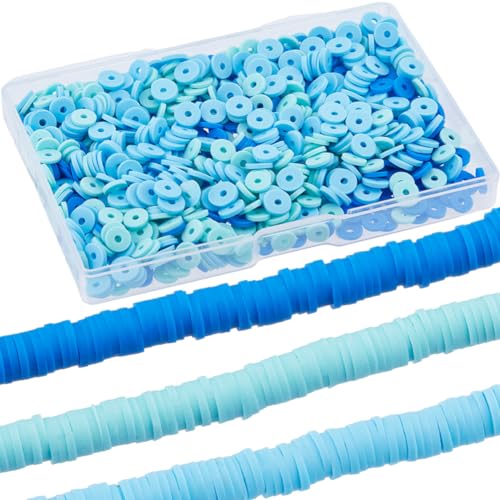 SUNNYCLUE 1 Box 1000 Stück + 6 mm Blaue Heishi Perlen Runde Tonperlen Kleine Nachfüllung Polymer Hellblaue Flache Scheibe Vinyl Abstandshalter Lose Perlen Für Die Schmuckherstellung DIY Armbänder Hals SUNNYCLUE 1 Box 1000 Stück + 6 mm Blaue Heishi Perlen Runde Tonperlen Kleine Nachfüllung Polymer Hellblaue Flache Scheibe Vinyl Abstandshalter Lose Perlen Für Die Schmuckherstellung DIY Armbänder Hals von SUNNYCLUE