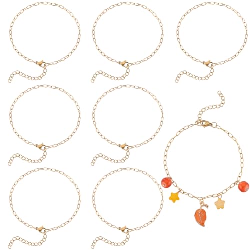 SUNNYCLUE 1 Box 12 Stück Verstellbare Charm Armbandkette Goldene Kettengliederarmbänder Großpackung Mit Karabinerverschluss Metall Europäische Edelstahl Armbandketten Zur Schmuckherstellung Ketten Zum von SUNNYCLUE