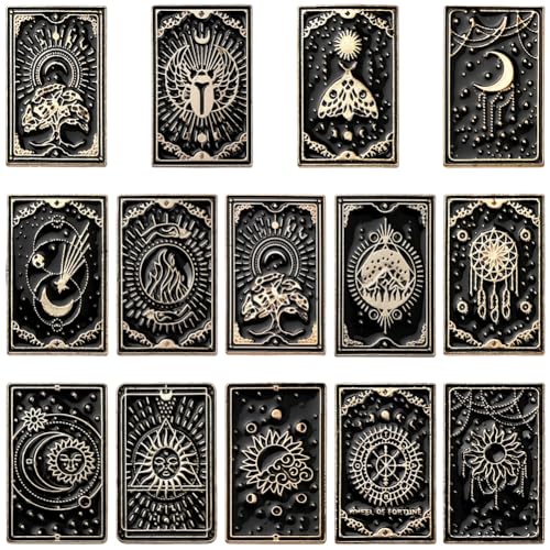 SUNNYCLUE 1 Box 14 Stück 14 Stile Tarotkarten Emaille Anstecknadeln Gothic Brosche Schwarze Legierung Wahrsagekarten Themen Sonne Mond Stern Revers Anstecker Set Für Rucksäcke Taschen Kleidung Dekorat SUNNYCLUE 1 Box 14 Stück 14 Stile Tarotkarten Emaille Anstecknadeln Gothic Brosche Schwarze Legierung Wahrsagekarten Themen Sonne Mond Stern Revers Anstecker Set Für Rucksäcke Taschen Kleidung Dekorat von SUNNYCLUE