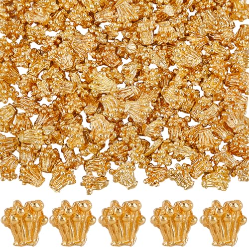 SUNNYCLUE 1 Box 150 Stück Goldene Staubblatt floridn Staubblatt Perlen Metalllegierung Florale Staubblätter Verbindungsbasis Cabochons Kappen Charms Perlen Zur Schmuckherstellung Ohrringe Armbänder Ha von SUNNYCLUE