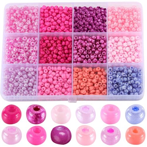 SUNNYCLUE 1 Box 156 g Rocailles Perlen Aus Glas 4 mm 8/0 Rocailles Perlen Massenware Armbandherstellung Rocailles Perlen Violette Glas Rocailles Perlen Runde Pony Perlen Abstandshalter Lose Perlen Zur von SUNNYCLUE
