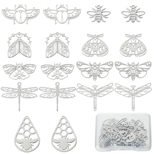 SUNNYCLUE 1 Box 18 Stück 9 Stile Insekten Charms Bulk Metall Schmetterlings Charms Edelstahl Fliegende Inzest Libelle Gothic Motte Hohler Charm Für Die Schmuckherstellung Charms Armbänder Halsketten B SUNNYCLUE 1 Box 18 Stück 9 Stile Insekten Charms Bulk Metall Schmetterlings Charms Edelstahl Fliegende Inzest Libelle Gothic Motte Hohler Charm Für Die Schmuckherstellung Charms Armbänder Halsketten B von SUNNYCLUE