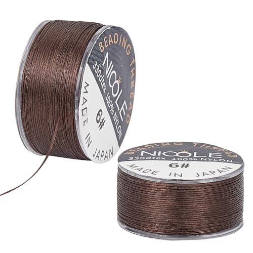 SUNNYCLUE 1 Box 2 Rollen 100 Yards Perlenschnur Starker 0.1 Mm Perlenfaden Brauneer Rocailles Perlenfaden Unsichtbarer Nähfaden Geflochtener Nylonfaden Dünne Perlenschnur Für Die Schmuckherstellung DI von SUNNYCLUE