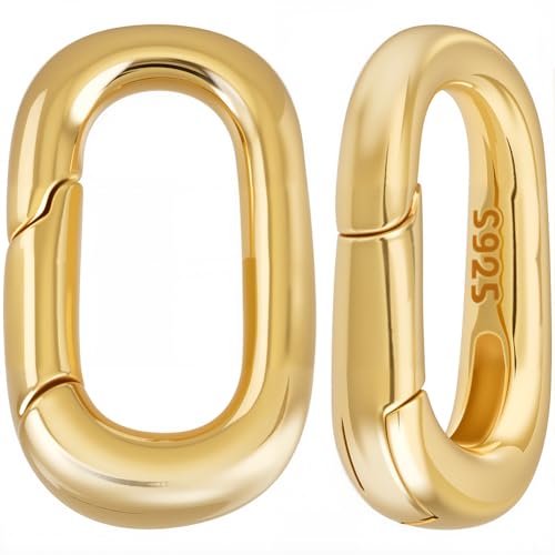 SUNNYCLUE 1 Box 2 Stück 925 Sterling Silber Torringe Goldene Ovale Federverschlüsse Armbänder Halskettenverschlüsse Verbindungsstücke Kleine Klemmverschlüsse Karabinerhaken Schnappclip Ring Für Die Sc von SUNNYCLUE