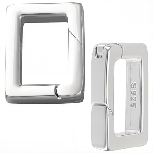 SUNNYCLUE 1 Box 2 Stück 925 Stück Sterling Silber Kleiner O Ring Mit Feder Schlüsselring Mit Rechteckigem Und Ovalem Federauslöser Schnappring Karabinerhaken Großpackung Zur Schmuckherstellung Schlüss von SUNNYCLUE