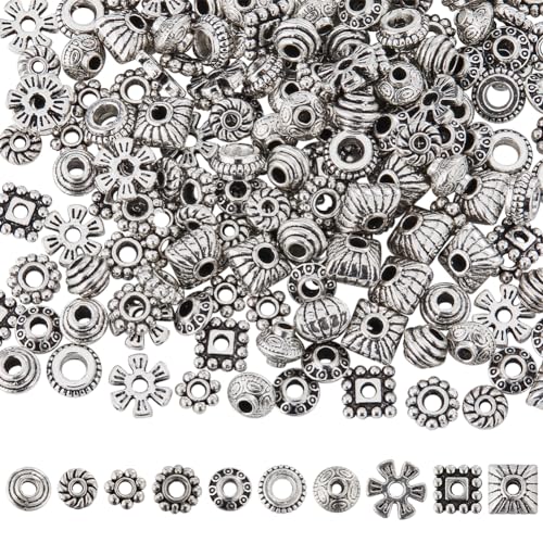 SUNNYCLUE 1 Box 200 Stück 10 Stile Silberne Abstandsperlen Flache Runde Abstandsperlen Tibetischer Stil Legierung Vintage Rondell Blume Metall Kleine Perle Zur Schmuckherstellung Perlen DIY Basteln Ha SUNNYCLUE 1 Box 200 Stück 10 Stile Silberne Abstandsperlen Flache Runde Abstandsperlen Tibetischer Stil Legierung Vintage Rondell Blume Metall Kleine Perle Zur Schmuckherstellung Perlen DIY Basteln Ha von SUNNYCLUE