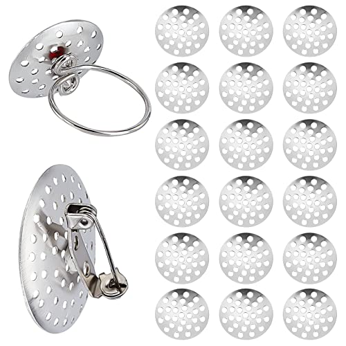 SUNNYCLUE 1 Box 200 Stück Broschen Basis Einstellung Broschen Sieb Befunde Leere Runde Scheiben Flaches Tablett Ring Komponenten Broschen Basis Für Schmuckherstellung Zubehör Frauen Erwachsene DIY Bro von SUNNYCLUE