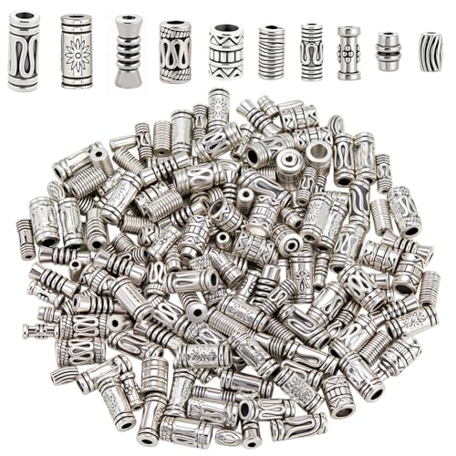 SUNNYCLUE 1 Box 200 Stück Metallspalten Abstandshalter Perlen mit großem Loch Röhrenperlen Antik-Silberlegierung tibetischer Stil Vintage Retro kleine lose Abstandshalter Fundstücke für SUNNYCLUE 1 Box 200 Stück Metallspalten Abstandshalter Perlen mit großem Loch Röhrenperlen Antik-Silberlegierung tibetischer Stil Vintage Retro kleine lose Abstandshalter Fundstücke für von SUNNYCLUE