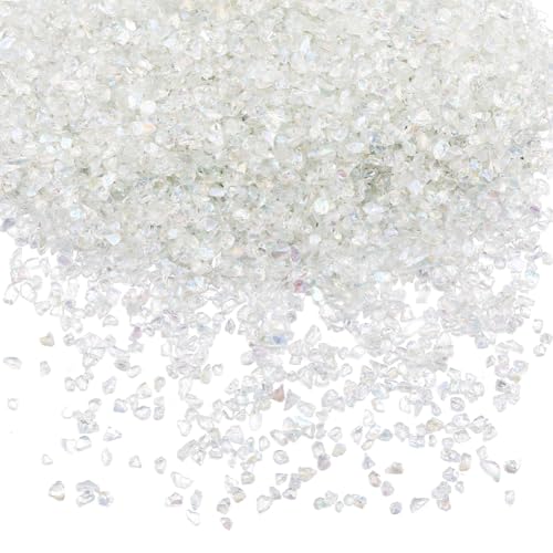 SUNNYCLUE 1 Box 200 g Zerstoßenes Glas Zerbrochene Glasstücke Unregelmäßige Kristallsplitter Klare Flocken Pailletten Kleine Klobige Flocken Pailletten Für Nagelkunst Kunstharzhandwerk DIY Vasenfüller von SUNNYCLUE