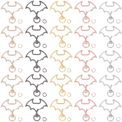 SUNNYCLUE 1 Box 30 Sets 5 Farben Drehbare Karabinerhaken Süße Schlüsselanhängerverschlüsse Große Fledermausfeder Legierungsringe Halloween Karabinerverschlüsse Schnappverschluss Bunte Schlüsselanhänge SUNNYCLUE 1 Box 30 Sets 5 Farben Drehbare Karabinerhaken Süße Schlüsselanhängerverschlüsse Große Fledermausfeder Legierungsringe Halloween Karabinerverschlüsse Schnappverschluss Bunte Schlüsselanhänge von SUNNYCLUE