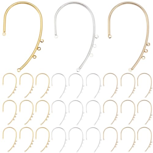 SUNNYCLUE 1 Box 30 Stück 3 Farben Ohrwickel Beschläge Schmuckbeschläge Ohrmanschetten Mit 5 Schlaufen Baumelnder Clip Aus Eisen Auf Metall Rund Um Nicht Durchstechende Ohrringmanschetten Für Die Schmu von SUNNYCLUE
