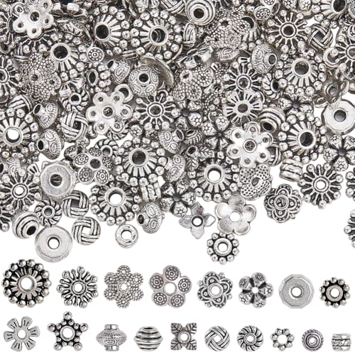 SUNNYCLUE 1 Box 360 Stück 18 Stile Abstandsperlen Aus Legierung Silberne Perlenkappen Massenmetall Antike Tibetische Blumen Abstandshalter Mini Charm Perlen Zur Schmuckherstellung Armbänder Halsketten SUNNYCLUE 1 Box 360 Stück 18 Stile Abstandsperlen Aus Legierung Silberne Perlenkappen Massenmetall Antike Tibetische Blumen Abstandshalter Mini Charm Perlen Zur Schmuckherstellung Armbänder Halsketten von SUNNYCLUE