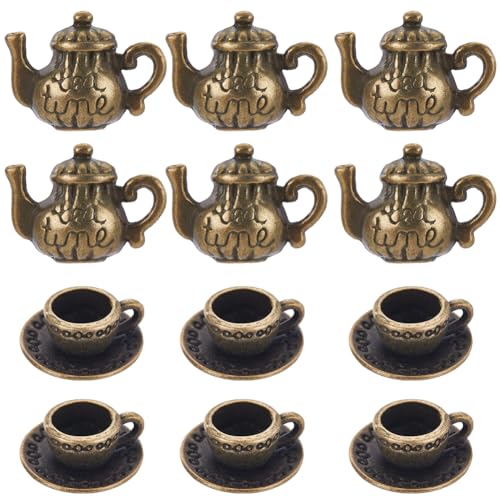 SUNNYCLUE 1 Box 40 Stück 2 Stile Tassen Charms Große Teekannen Charms Mini Süße Antike Bronze Kaffee Teetassen Tibetische Vintage Becher Teekannen Charm Für Schmuckherstellung Charms Frauen DIY Ohrrin von SUNNYCLUE