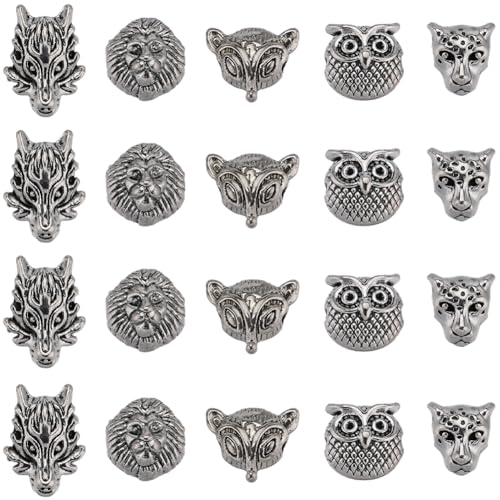 SUNNYCLUE 1 Box 40 Stück Tier Armbandperlen Tierkopf Perlen 3D Perle Im Tibetischen Stil Antike Silberlegierung Löwe Leopard Wolf Fuchs Eule Perlen Lose Distanzperlen Für Die Schmuckherstellung Perlen SUNNYCLUE 1 Box 40 Stück Tier Armbandperlen Tierkopf Perlen 3D Perle Im Tibetischen Stil Antike Silberlegierung Löwe Leopard Wolf Fuchs Eule Perlen Lose Distanzperlen Für Die Schmuckherstellung Perlen von SUNNYCLUE