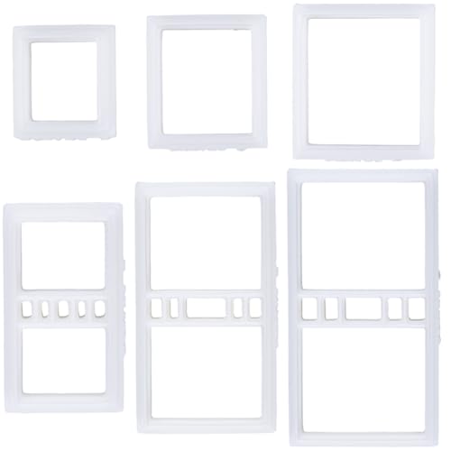 SUNNYCLUE 1 Box 6 Stück Rahmenausstecher Aus Polymer Ton Tonformen Ausstecher Kunststoff Weiß Zurück Zur Schule Handdruck Gemischte Formen Hohlformen Werkzeug Sets Zubehör Für Polymer Dessert Schmuck von SUNNYCLUE