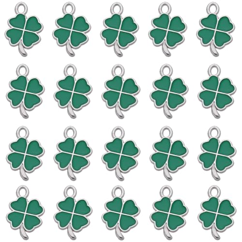 SUNNYCLUE 1 Box 60 Stück St. Patrick Day Charms Emaille Vierblättriges Kleeblatt Charms Grünes Kleeblatt Charm Irische Glückspflanze Silber Vierblättriges Kleeblatt Charm St. Patrick'S Charm Für Die S SUNNYCLUE 1 Box 60 Stück St. Patrick Day Charms Emaille Vierblättriges Kleeblatt Charms Grünes Kleeblatt Charm Irische Glückspflanze Silber Vierblättriges Kleeblatt Charm St. Patrick'S Charm Für Die S von SUNNYCLUE