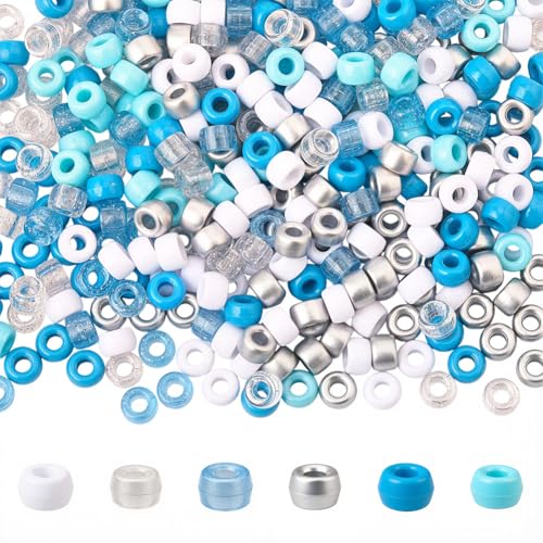 SUNNYCLUE 1 Box 600 Stück 6 Farben 6x9 Pony Perlen Blaue Pony Perlen Kunststoff Transparentes Glitzerpulver Undurchsichtig Hellcyan Weiß Silber Kandi Zopf Haar Abstandshalter Großpackung Für Schmuckhe SUNNYCLUE 1 Box 600 Stück 6 Farben 6x9 Pony Perlen Blaue Pony Perlen Kunststoff Transparentes Glitzerpulver Undurchsichtig Hellcyan Weiß Silber Kandi Zopf Haar Abstandshalter Großpackung Für Schmuckhe von SUNNYCLUE