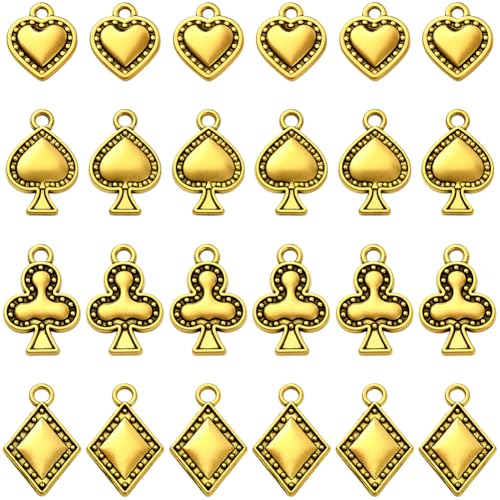 SUNNYCLUE 1 Box 72 Stück 4 Stile Kleiner Pik Charm Pokerkarten Charms Tibetisches Gold Club Herz Raute Spielkarten Legierung Vintage Baumelnde Metallanhänger Fundstücke Für Schmuck Halsketten Armbände SUNNYCLUE 1 Box 72 Stück 4 Stile Kleiner Pik Charm Pokerkarten Charms Tibetisches Gold Club Herz Raute Spielkarten Legierung Vintage Baumelnde Metallanhänger Fundstücke Für Schmuck Halsketten Armbände von SUNNYCLUE