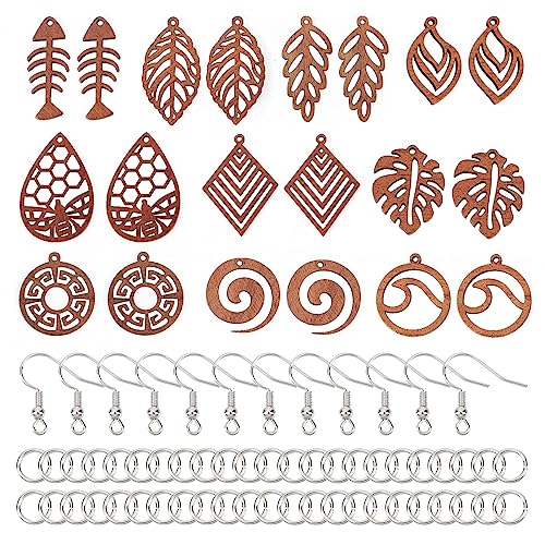 SUNNYCLUE 1 Box 74 Stück DIY 10 Paar Holz Blatt Charms Böhmische Holz Charm Ohrringe Starter Set Doppelseitige Hohle Blätter Charms Sommer Ozean Welle Boho Charm Für Schmuckherstellungs Sets Für Fraue SUNNYCLUE 1 Box 74 Stück DIY 10 Paar Holz Blatt Charms Böhmische Holz Charm Ohrringe Starter Set Doppelseitige Hohle Blätter Charms Sommer Ozean Welle Boho Charm Für Schmuckherstellungs Sets Für Fraue von SUNNYCLUE
