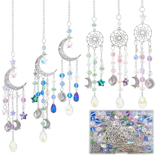 SUNNYCLUE 1 Box DIY 6 Sets Auto Charms Bastelset Auto Charm Ornament Mond Sonnenfänger Glas Hängeanhänger Hängender Auto Charm Stern Tropfenperlen Auto Hängeornament Für Frauen Autofenster Heimdekorat SUNNYCLUE 1 Box DIY 6 Sets Auto Charms Bastelset Auto Charm Ornament Mond Sonnenfänger Glas Hängeanhänger Hängender Auto Charm Stern Tropfenperlen Auto Hängeornament Für Frauen Autofenster Heimdekorat von SUNNYCLUE