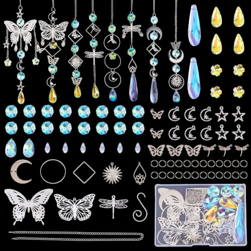 SUNNYCLUE 1 Box DIY 8 Sets Sonnenfänger DIY Kit Schmetterling Sonnenfänger Kristall Schmetterling Libelle Lotus Blumen Mond Stern Regenbogen Makers Kit mit Ketten Haken für Garten Fenster Innen Außen SUNNYCLUE 1 Box DIY 8 Sets Sonnenfänger DIY Kit Schmetterling Sonnenfänger Kristall Schmetterling Libelle Lotus Blumen Mond Stern Regenbogen Makers Kit mit Ketten Haken für Garten Fenster Innen Außen von SUNNYCLUE