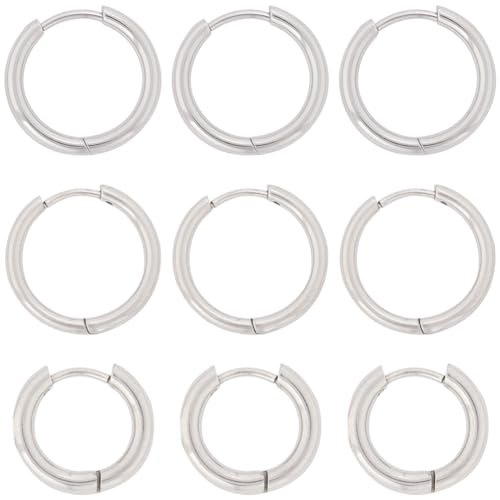 SUNNYCLUE 1 Box Mit 12 Paar Runden Französischen Ohrringhaken Leverback Ohrringhaken Klein Leicht Knorpel Edelstahl Leverback Creolen Huggie Ohrringe Beschläge Zur Schmuckherstellung DIY Ohrringe von SUNNYCLUE