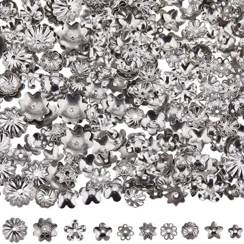 SUNNYCLUE 1 Box Mit 300 Stück 10 Stile Blumen Perlenkappen Silberne Abstandsperlen Großpackung Mit Mehreren Blütenblättern Filigrane Blumen Perlenkappen Aus Edelstahl Beschläge Zur Schmuckherstellung SUNNYCLUE 1 Box Mit 300 Stück 10 Stile Blumen Perlenkappen Silberne Abstandsperlen Großpackung Mit Mehreren Blütenblättern Filigrane Blumen Perlenkappen Aus Edelstahl Beschläge Zur Schmuckherstellung von SUNNYCLUE