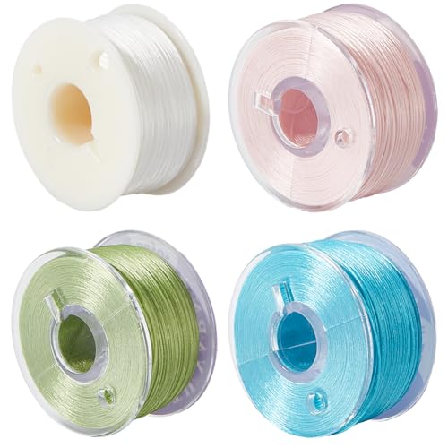 SUNNYCLUE 1 Box Mit 4 Rollen 0.1mm Perlenfaden Knüpfschnur Polyester Hochglänzender Seidiger Satin Bunt Zum Weben Dünner Rocailles Perlenfaden Zum Perlenbinden Für Armbänder Halsketten Schmuckherstell von SUNNYCLUE