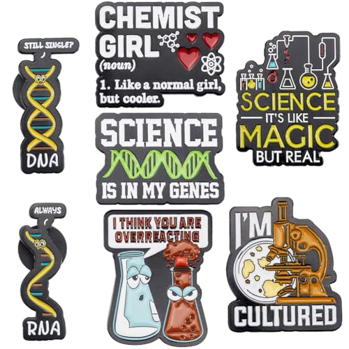 SUNNYCLUE 1 Box Mit 7 Wissenschaftsbroschen Biologie Anstecknadeln Metalllegierung Emailliert Cartoon Wissenschaftler Chemie Schule Studium Labor Flasche Anstecknadel Für Tasche Kleidung Hut Dekoratio von SUNNYCLUE