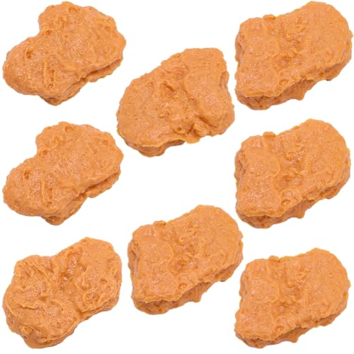 SUNNYCLUE 10 Stück Künstliche Chicken Nuggets Gebratene Hähnchenformen Kunststoffsimulation Lebensechtes Lebensmittelmodell Realistische Fleisch Requisitenprobe Für Party Zuhause Küche Dekoration Scha von SUNNYCLUE