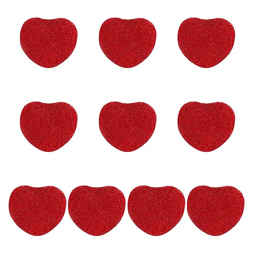 SUNNYCLUE 10 Stück Wollfilzbälle Rote Herzform 100% natürliche Wolle Filzkugeln Perlen Pompons Wollfilzstoff Handgefertigte Bommelbälle Girlande Für Zuhause Weihnachtsbaumdekoration DIY Basteln Party von SUNNYCLUE