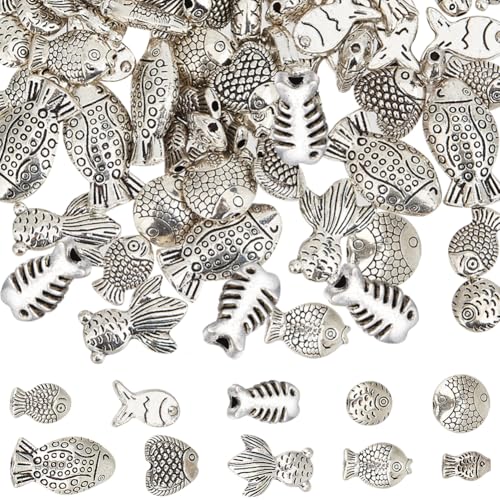 SUNNYCLUE 100 Stück Fischperlen Große Fische Abstandsperlen Tibetische Antike Silberlegierung Meerestier Lose Europäische Vintage Perle Für DIY Ohrringe Halsketten Armbänder Schmuckherstellung Zubehör SUNNYCLUE 100 Stück Fischperlen Große Fische Abstandsperlen Tibetische Antike Silberlegierung Meerestier Lose Europäische Vintage Perle Für DIY Ohrringe Halsketten Armbänder Schmuckherstellung Zubehör von SUNNYCLUE