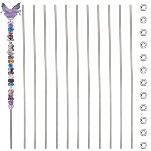 SUNNYCLUE 12 Gewindestange Mit Sechskantmuttern Perlen Gartenpfähle 12 Stück 304 Edelstahl Gewindestangen Mit Sechskantmuttern Feenpfähle Für Gartenpflanzen Feiertagsdekoration Für Drinnen Und Draußen von SUNNYCLUE
