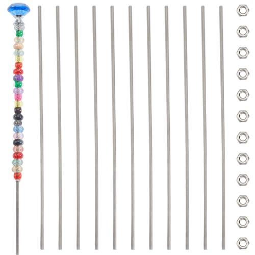 SUNNYCLUE 12 Gewindestangen Mit Sechskantmuttern Gewindestangen Set 12 Stück 304 Edelstahl Vollgewindestangen 12 Stück Sechskantmuttern Gartenpfähle Feenstäbe Für Gartenpflanzen Feiertagsdekoration Im von SUNNYCLUE