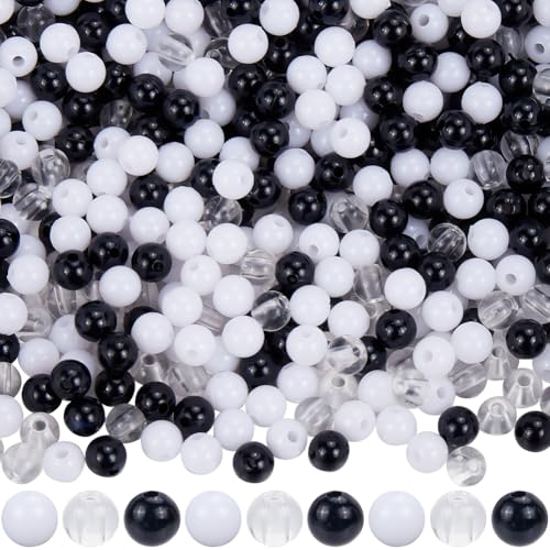 SUNNYCLUE 1200 Stück 3 Farben Schwarz Weiß Perlen Runde Acrylperlen Großpackung 6mm Kunststoff Transparent Klar Lose Abstandshalter Mini Lochperle Zum Perlensticken Schmuckherstellung Armbänder Halske SUNNYCLUE 1200 Stück 3 Farben Schwarz Weiß Perlen Runde Acrylperlen Großpackung 6mm Kunststoff Transparent Klar Lose Abstandshalter Mini Lochperle Zum Perlensticken Schmuckherstellung Armbänder Halske von SUNNYCLUE