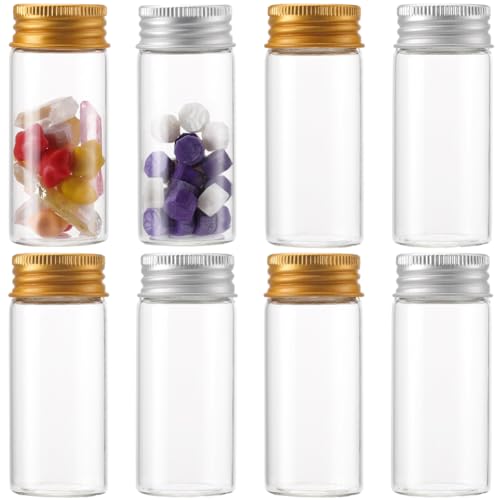 SUNNYCLUE 24 Stück Glasperlenflaschen 30 ml Kleine Glasflaschen Mit Aluminium Schraubverschluss Winzige Glasflasche Klare Leere Fläschchen Mini Glasgefäße Für Ätherische Öle Flüssigkeiten Pulver Nachr von SUNNYCLUE