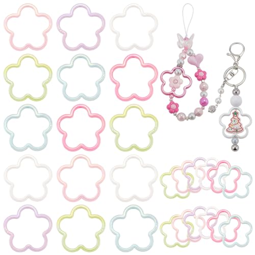 SUNNYCLUE 30 Stück Blumenperlenrahmen Acrylperlen Im Rahmen Großpackung Bunte Hohle Blumen Blumenblüten Verbindungsglied Abstandshalter Charm Perlenrahmen Für Die Schmuckherstellung Armbänder Halskett von SUNNYCLUE