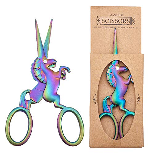 SUNNYCLUE 4.5 Zoll/11.4cm Einhorn Schere Einhorn Kleine Stickerei Nähen Schere Edelstahl Stickschere Klein Scharf Vintage Scharfe Scheren Für DIY Handwerk Nadelarbeit Thread Kunstwerk Spitze Heimwerk von SUNNYCLUE