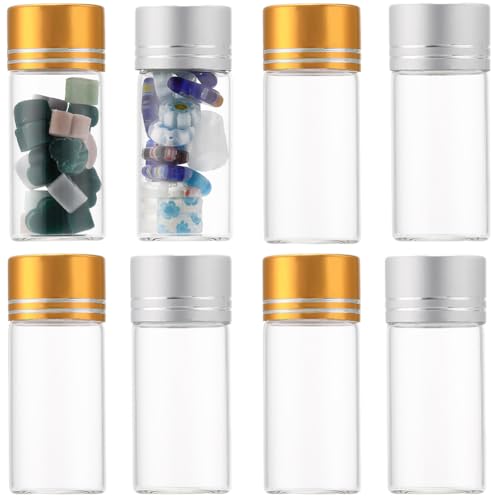 SUNNYCLUE 40 Stück Mini Glasgefäße 10 ml Kleine Glasfläschchen Mit Aluminium Schraubverschluss Winzige Gefäße Mini Glasflaschen Klare Leere Flaschen Glasfläschchen Für Ätherische Öle Flüssigkeiten Pul von SUNNYCLUE