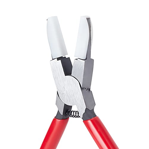 SUNNYCLUE 5.59 Zoll Gummi Flachzange Doppelte Nylonbacke Mini Präzisionszange Draht Perlenschmuck Werkzeuge Für DIY Schmuckherstellung Reparatur Hobbyprojekte Basteln Rot von SUNNYCLUE