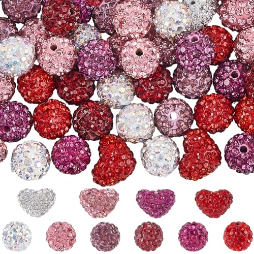 SUNNYCLUE 56 Stück Tonperlen Zum Valentinstag Herz Tonperlen Glitzernd Glänzender Strass Rosa Rot Weiß Ausgefallene Rautenform Runde Abstandsperle Zur Schmuckherstellung Stiftperlen Frauen Ohrringe Ge SUNNYCLUE 56 Stück Tonperlen Zum Valentinstag Herz Tonperlen Glitzernd Glänzender Strass Rosa Rot Weiß Ausgefallene Rautenform Runde Abstandsperle Zur Schmuckherstellung Stiftperlen Frauen Ohrringe Ge von SUNNYCLUE