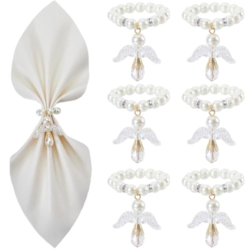 SUNNYCLUE 6 Set Mit Perlen Besetzte Serviettenringe Serviettenhalter Aus Kunstperlen Weihnachtlicher Serviettenring Serviettenhalter Mit Engelsmotiv Serviettenringhalter Mit Perlen Für Hochzeit Esstis SUNNYCLUE 6 Set Mit Perlen Besetzte Serviettenringe Serviettenhalter Aus Kunstperlen Weihnachtlicher Serviettenring Serviettenhalter Mit Engelsmotiv Serviettenringhalter Mit Perlen Für Hochzeit Esstis von SUNNYCLUE
