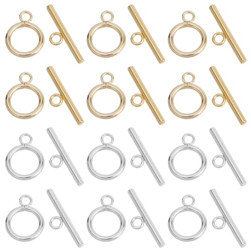 SUNNYCLUE Knebelverschlüsse aus Edelstahl mit 24 Karat vergoldet, mit 32 Stück, für Schmuckherstellung, Armbänder, Halsketten, DIY-Zubehör SUNNYCLUE Knebelverschlüsse aus Edelstahl mit 24 Karat vergoldet, mit 32 Stück, für Schmuckherstellung, Armbänder, Halsketten, DIY-Zubehör von SUNNYCLUE