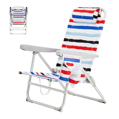 SUNNYFEEL Strandkorb rot blau & weiß gestreift 1er Set hoch von SUNNYFEEL