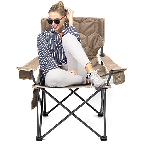 SUNNYFEEL XL Camping Stuhl Falt Sessel klappbar Campingstuhl Übergroßer, Outdoor Klappstuhl Angelstuhl faltbar, Sitzbreite: 61 cm, Sitztiefe: 52 cm von SUNNYFEEL