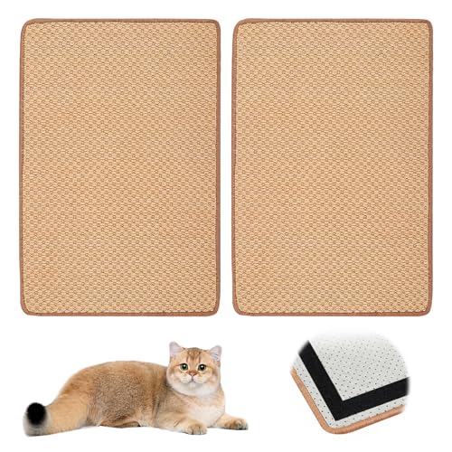 2 Stück Kratzschutz Katzenkratzmatte Katze Kratzmatte Wand Sisal Katzenkratzmatte Kratzmatte Katzen Kratzschutz Sisalmatte (Zufällige Farbe) (60 x 40cm) von SUNOYA