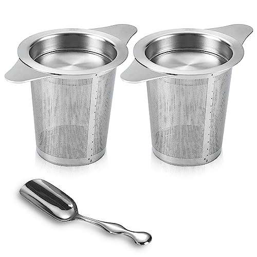 2 Stück Teesieb für Losen Tee, Teesieb Edelstahl Teeschaufel, Teefilter mit Deckel, Doppel-Griff, Teesieb für Tasse, Tee Sieb Teesieb für Teekanne 2 Stück Teesieb für Losen Tee, Teesieb Edelstahl Teeschaufel, Teefilter mit Deckel, Doppel-Griff, Teesieb für Tasse, Tee Sieb Teesieb für Teekanne von SUNOYA