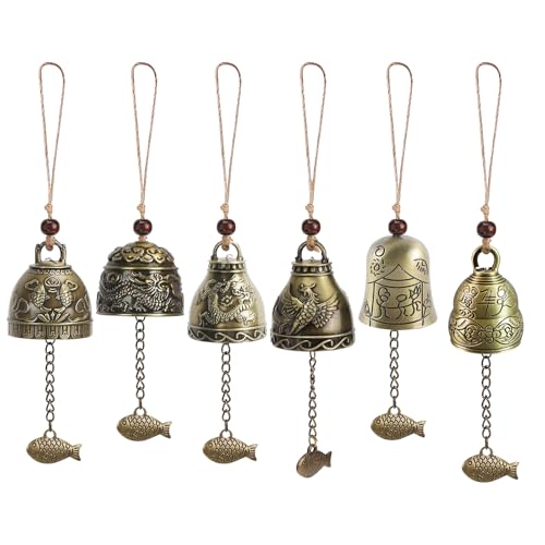 Feng Shui Chimes, 6 Stück Feng Shui Glocken, Fengshui Glocke, Campanula Windspiel, Segen Glocke, Windspiel Glocke Für Hausgarten Hängen Glück Segen von SUNOYA